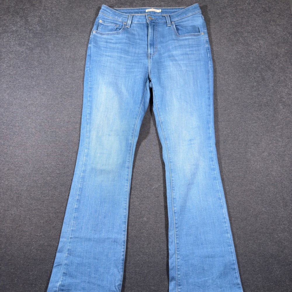Levi's 725 High Rise Bootcut Jeans Women 31 Blue Denim Stretch Flare Leg Boho